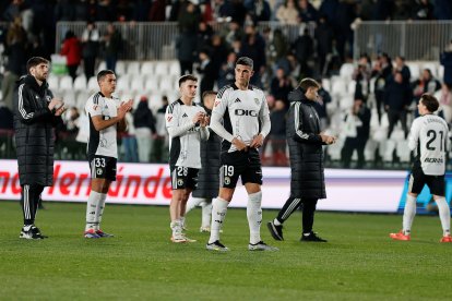 Imagen del partido entre el Burgos CF y el Málaga.