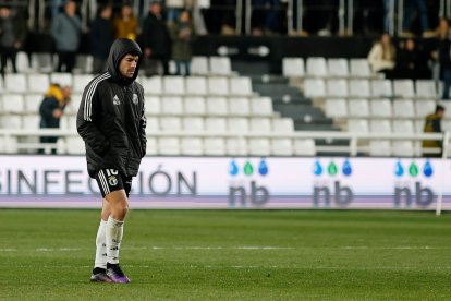 Imagen del partido entre el Burgos CF y el Málaga.