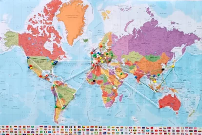 Mapa de mundo donde se ubican los integrantes de la Asociación de Burgaleses en el Exterior.