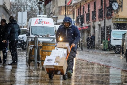 Imagen de la nevada en Burgos.
