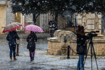 Imagen de la nevada en Burgos.