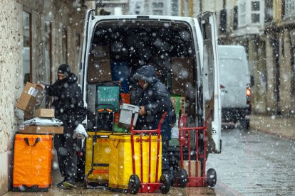 Imagen de la nevada en Burgos.