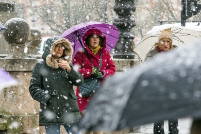 Imagen de la nevada en Burgos.