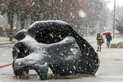 Imagen de la nevada en Burgos.