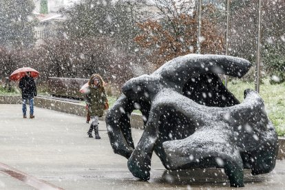 Imagen de la nevada en Burgos.