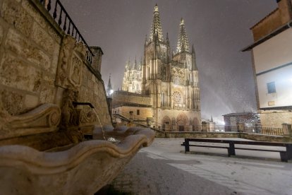 Imagen de la nevada en Burgos.
