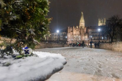 Imagen de la nevada en Burgos.