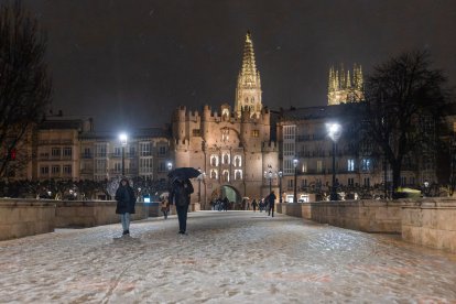Imagen de la nevada en Burgos.