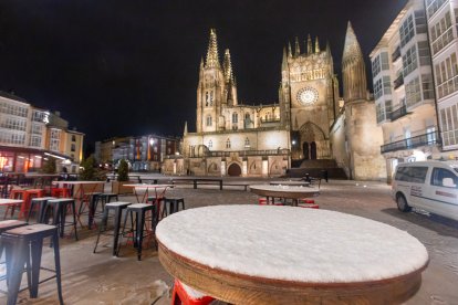 Imagen de la nevada en Burgos.