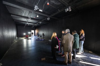 Así estaban las obras de remodelación del Castillo de Burgos, el pasado marzo.