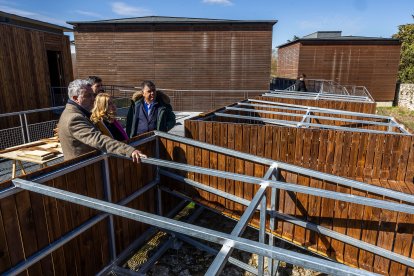 Así estaban las obras de remodelación del Castillo de Burgos, el pasado marzo.