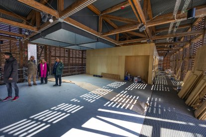 Así estaban las obras de remodelación del Castillo de Burgos, el pasado marzo.