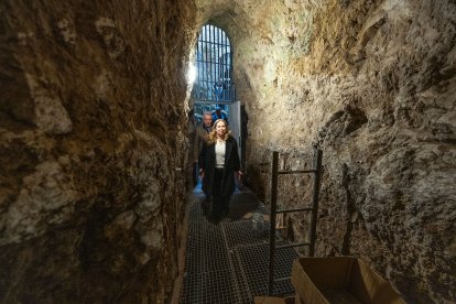 Asi están las obras de remodelación del Castillo de Burgos.
