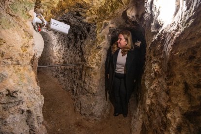 Asi están las obras de remodelación del Castillo de Burgos.