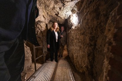 Así estaban las obras de remodelación del Castillo de Burgos, el pasado marzo.