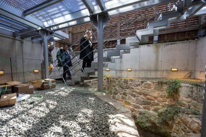 Así estaban las obras de remodelación del Castillo de Burgos, el pasado marzo.