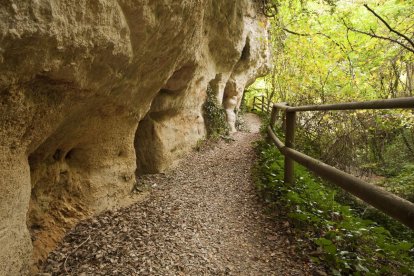 Sendero que discurre junto a las Cuevas de los Portugueses.