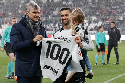 Imagen del partido entre el Burgos CF y el Cádiz.