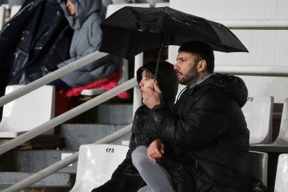 Imagen del partido entre el Burgos CF y el Cádiz.