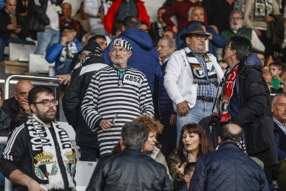 Imagen de aficionados en el partido entre el Burgos CF y el Elche.