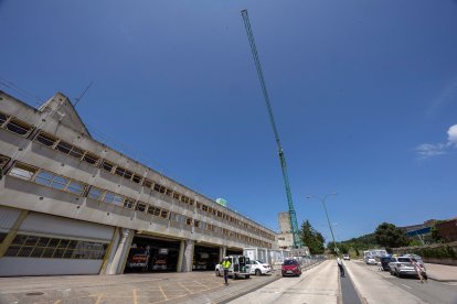 Un momento de la evolución de las obras en estos años de trabajos en la sede de Policía Local y Bomberos.