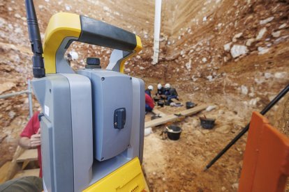 Trabajos de excavación en el nivel TD_6 de Gran Dolina en los yacimientos de Atapuerca.