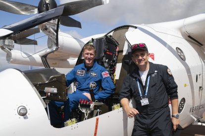 The Red Arrows perform about Vertical Aerospace's VX4 aircraft at the Royal International Air Tattoo, 18 July 2025.

Photo by Adam Gasson / Vertical Aerospace