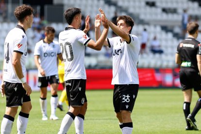 Imagen del partido entre el Burgos CF y el Valladolid.