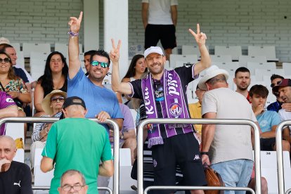 Imagen del partido entre el Burgos CF y el Valladolid.