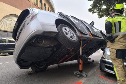 Imagen del accidente junto a la plaza de Toros de Aranda