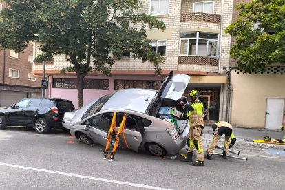 Imagen del accidente junto a la plaza de Toros de Aranda