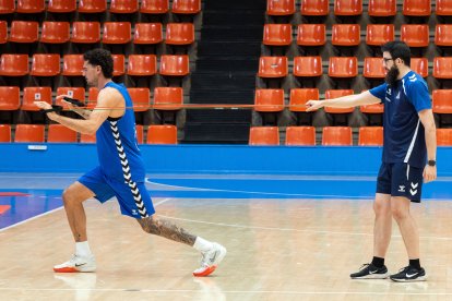 Imagen del primer entrenamiento del San Pablo Burgos.