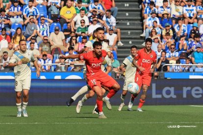 Imagen del partido entre el Deportivo y el Burgos CF.