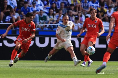 Imagen del partido entre el Deportivo y el Burgos CF.