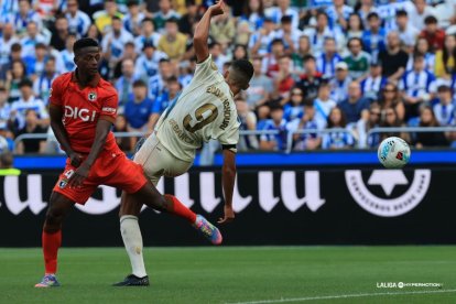 Imagen del partido entre el Deportivo y el Burgos CF.
