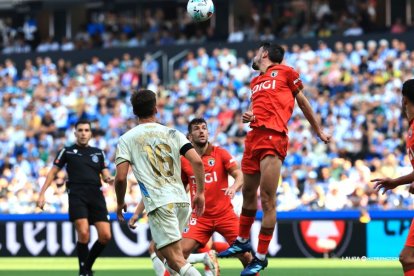 Imagen del partido entre el Deportivo y el Burgos CF.