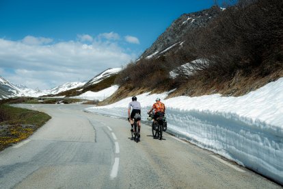 Instante del viaje en bicicleta de Pablo hasta Cabo Norte.