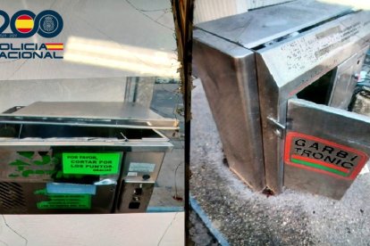 Máquinas de lavado dañadas tras ser asaltadas.