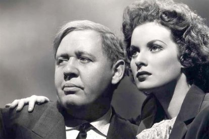 Charles Laughton y Mauren O'Hara en 'Esta tierra es mía'.