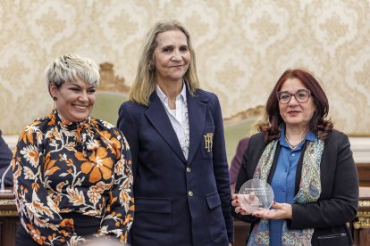 El salón de plenos de la Diputación Provincial de Burgos acogió la entrega de premios de Fundación Mapre que presidió la Infanta Elena.