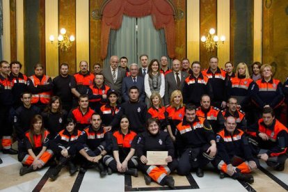 Homenaje a los pioneros de Protección Civil, en el Ayuntamiento de Burgos, en 2010.