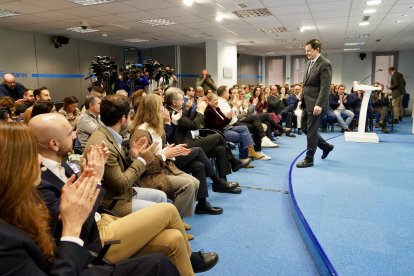 El presidente del Partido Popular de Castilla y León, Alfonso Fernández Mañueco, clausura el foro de presentación de los indicadores del proyecto ‘Castilla y León entre las 3 mejores comunidades de España’.