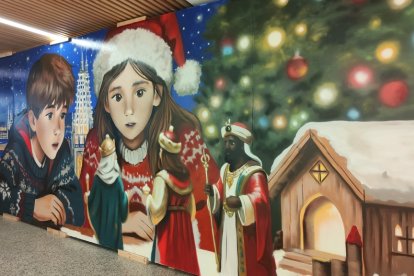 Mural creado para la XXXIII edición del Belén Monumental del Ejército.