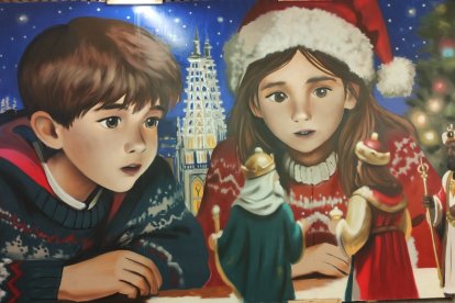 Mural creado para la XXXIII edición del Belén Monumental del Ejército.