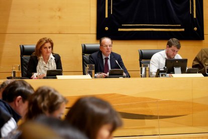 El presidente del Consejo de Cuentas de Castilla y León, Mario Amilivia, comparece para presentar el Plan Anual de Fiscalizaciones para 2026, que se debate y vota a continuación en la Comisión de Economía y Hacienda de las Cortes.