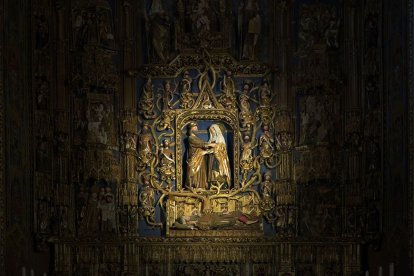 Así sería el 'milagro de la luz' en el retablo de la capilla de la Concepción.