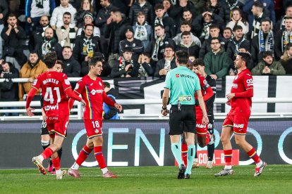 Imagen del partido entre el Burgos CF y el Getafe.