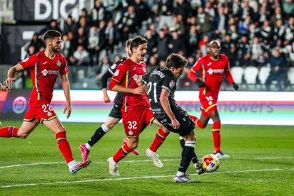 Imagen del partido entre el Burgos CF y el Getafe.