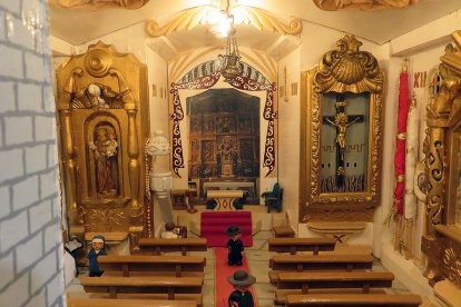 Recreación del interior de la iglesia de Quintanilla de Riofresno.