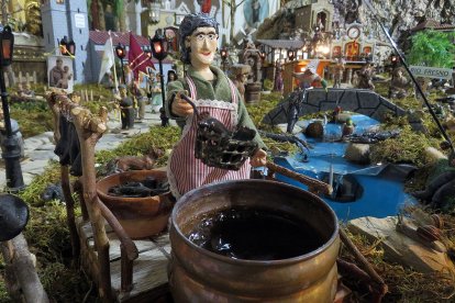 La morcillera, en pleno trajín.